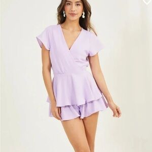 Altar’d State Lavender Ruffle Romper